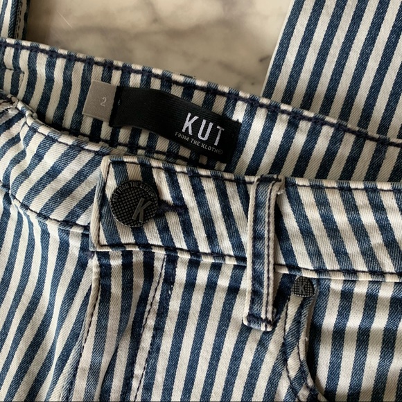 NEW KUT Railroad Stripe HighRise Ankle Flare Jeans - Picture 8 of 11